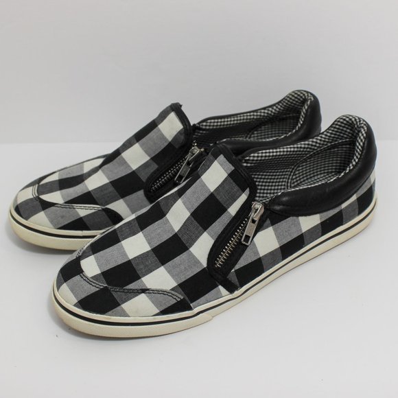 RALPH LAUREN Checked Gingham Black White Slip On - Picture 11 of 11